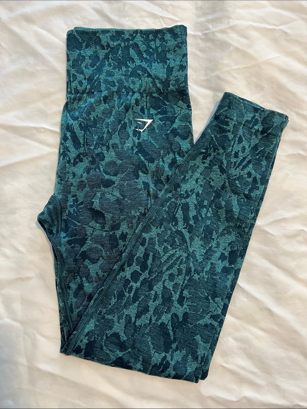 Gymshark Teal & Dark Green Scrunch Leggings